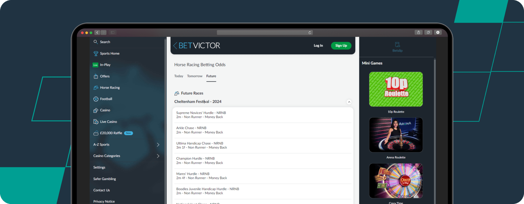 screenshot of betvictor cheltenham nrnb page