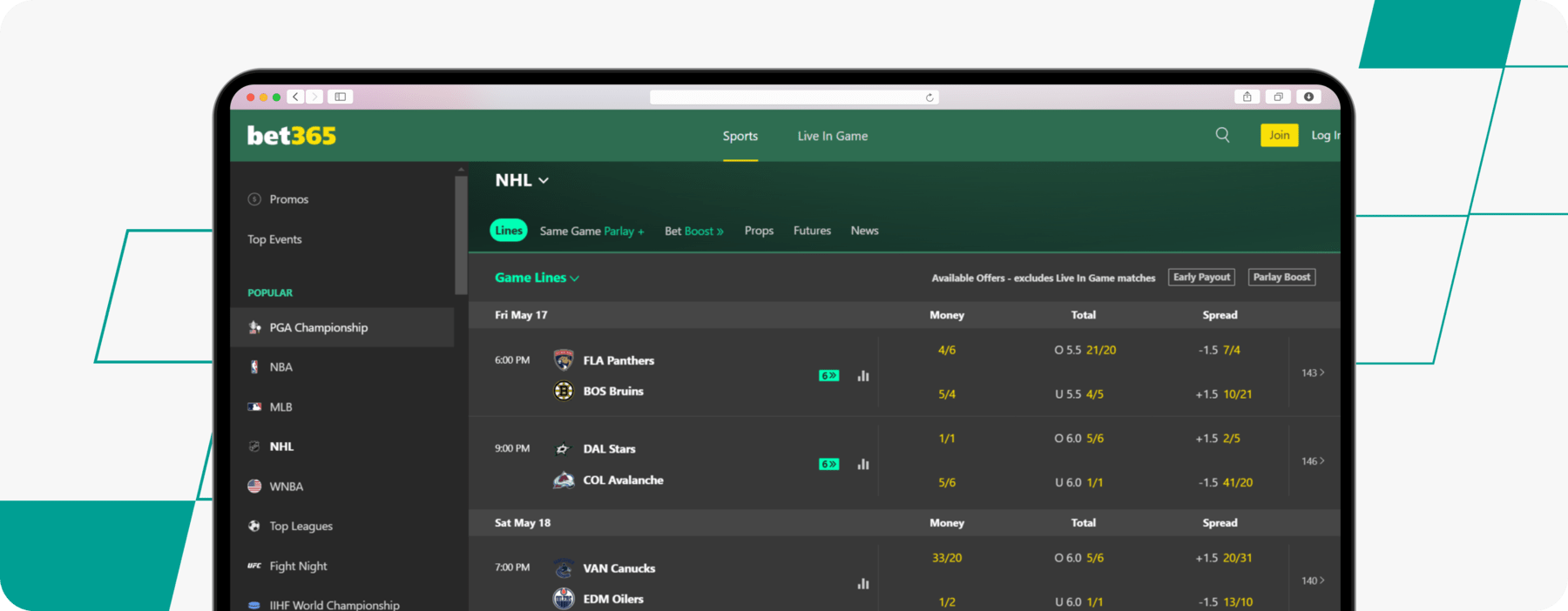 bet365 fractional odds desktop screenshot